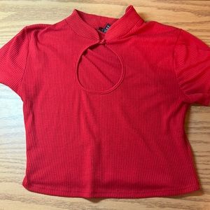 Red Cut-Out Top